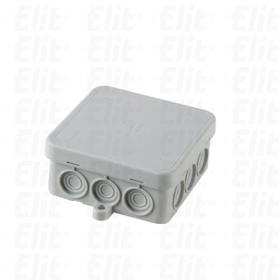 Puszka bezhalogenowa n/t 12 wylotów 8-14mm peszel fi16 herm.IP55 szara PV UV 75x75x34