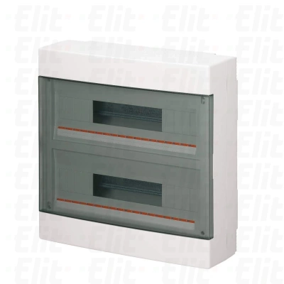 Rozdzielnica modułowa 2x18 natynkowa drzwi transp. IP40 biała