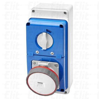 Gniazdo natynkowe z wyłącznikiem 3P+E 63A 400V 6H