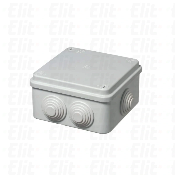 Puszka n/t herm. 105x105x55 z dławnicami szara IP55 śruby 1/4 obrotu