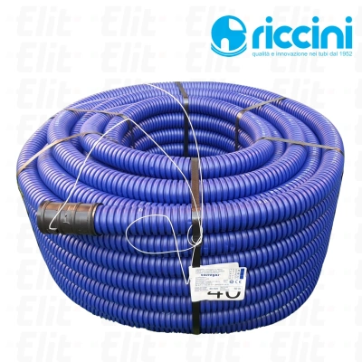 Rura karbowana dwuścienna HDPE 450N niebieska UV z pilotem i złączką fi 110/92 (25 m)