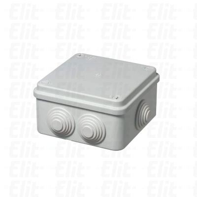 Puszka n/t herm. 105x105x55 z dławnicami szara IP55 śruby 1/4 obrotu