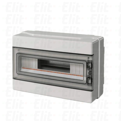 Rozdzielnica modułowa 1x18 n/t bezhalogenowa drzwi transp.IP65 szara 1000V AC 1500V DC PV UV 290x390x140