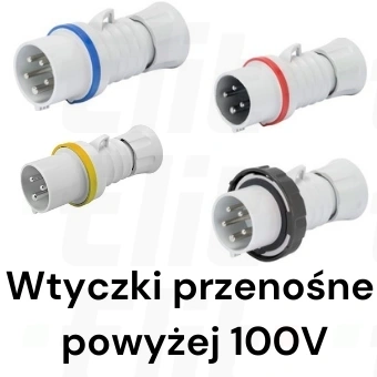 Wtyczka przenośna 4P 63A 400V czerwona IP67 6H IEC 309 HP GW61052