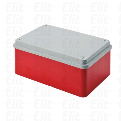 Puszka n/t herm. samogasnąca V0 - 960stC 155x110x70 czerwona śruby 1/4 obrotu