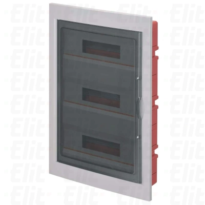 Rozdzielnica modułowa 3x18 podtynkowa IP40 drzwi transp. IP40 szara