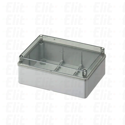 Puszka n/t herm.190x140x70 szara IP56 pokrywa transparentna EC420C6
